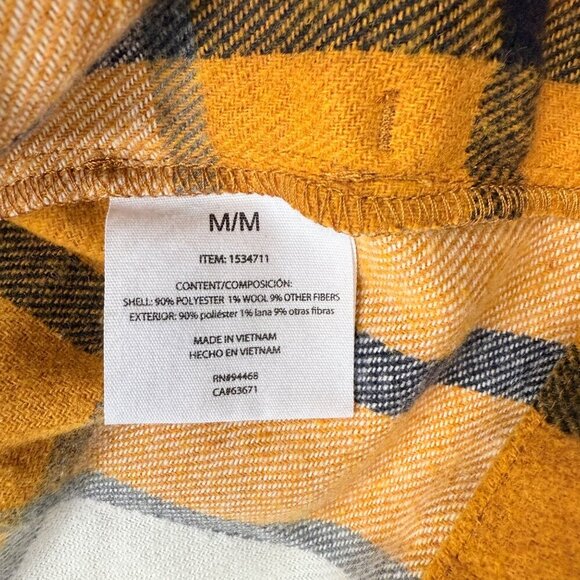 HFX Snap Front Orange Plaid Flannel Shacket Wool Blend Cabincore Outdoor Size M - Picture 8 of 11